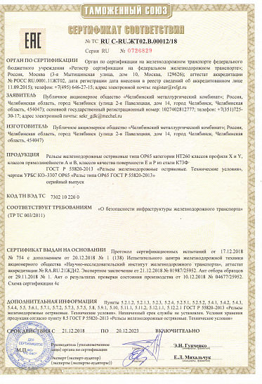 4. Сертификат ОР65 (ГОСТ Р 55820-2013)